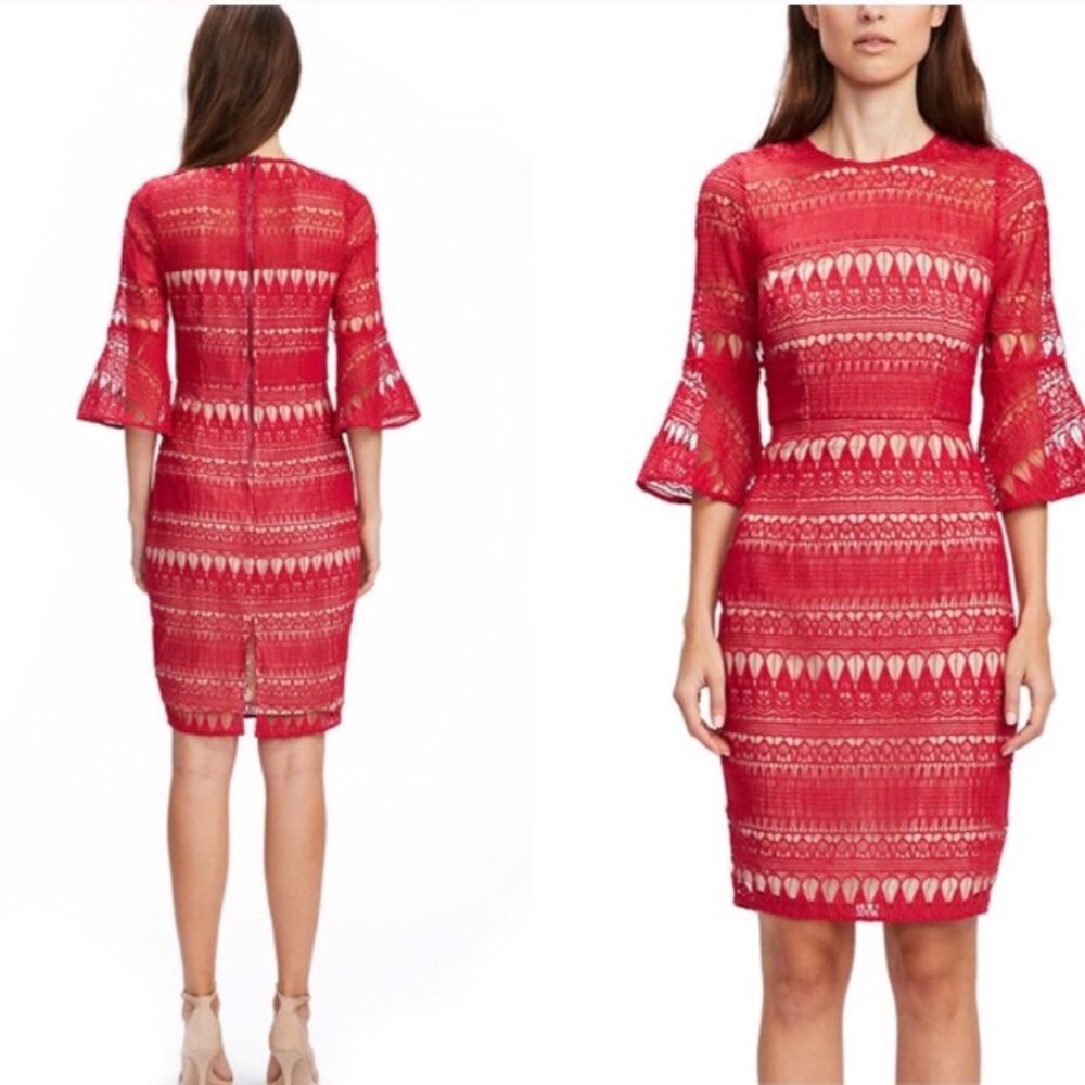 New Cooper St Lace Decadent Dress Raspberry Red 2
